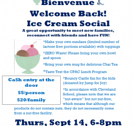 Bienvenue & Welcome Back Ice Cream Social